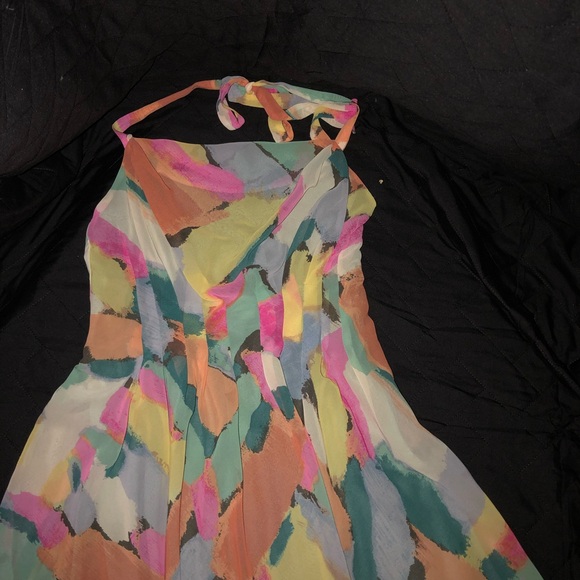 RACHEL Rachel Roy Pink Orange Halter Sundress - Picture 3 of 15